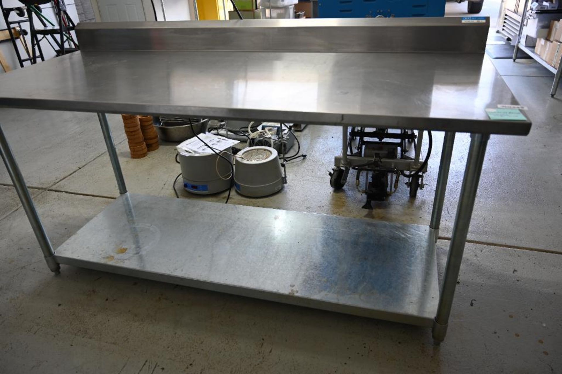 72" x 30.25"x 34.25" Stainless Steel Work Table with Back splash - Image 4 of 6