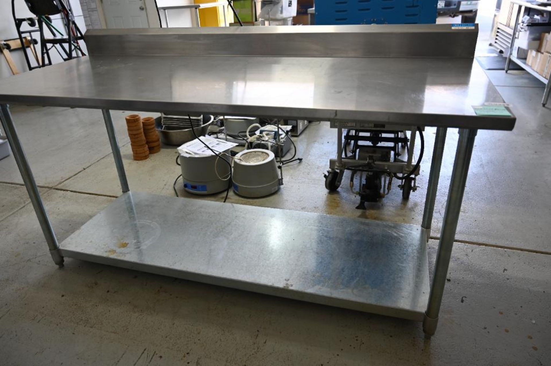 72" x 30.25"x 34.25" Stainless Steel Work Table with Back splash - Image 6 of 6