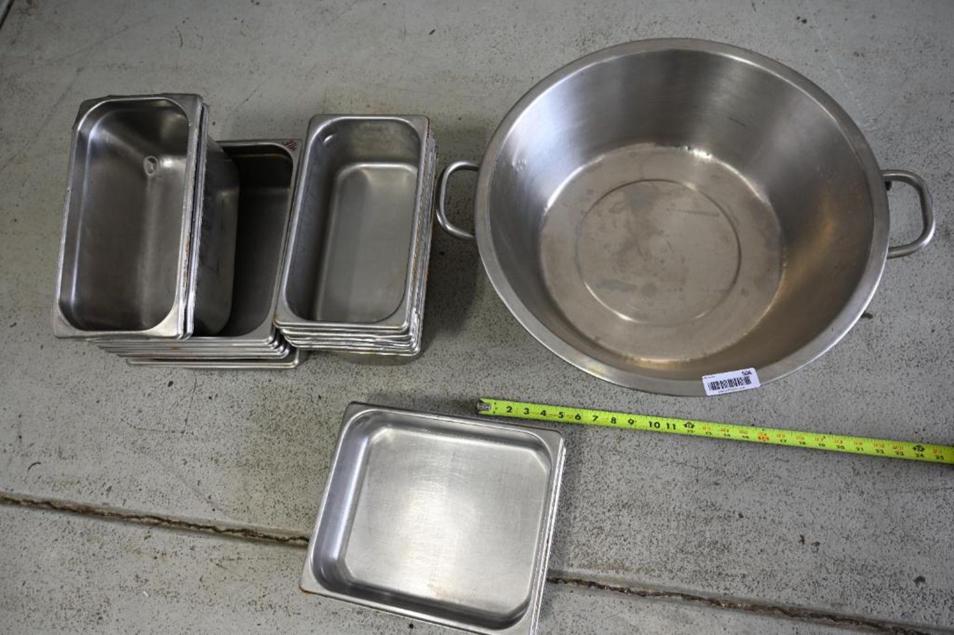 Fourteen Stainless steel containers & a 22x6" Stainless Pan - Image 7 of 7