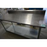 72" x 30.25"x 34.25" Stainless Steel Work Table with Back splash