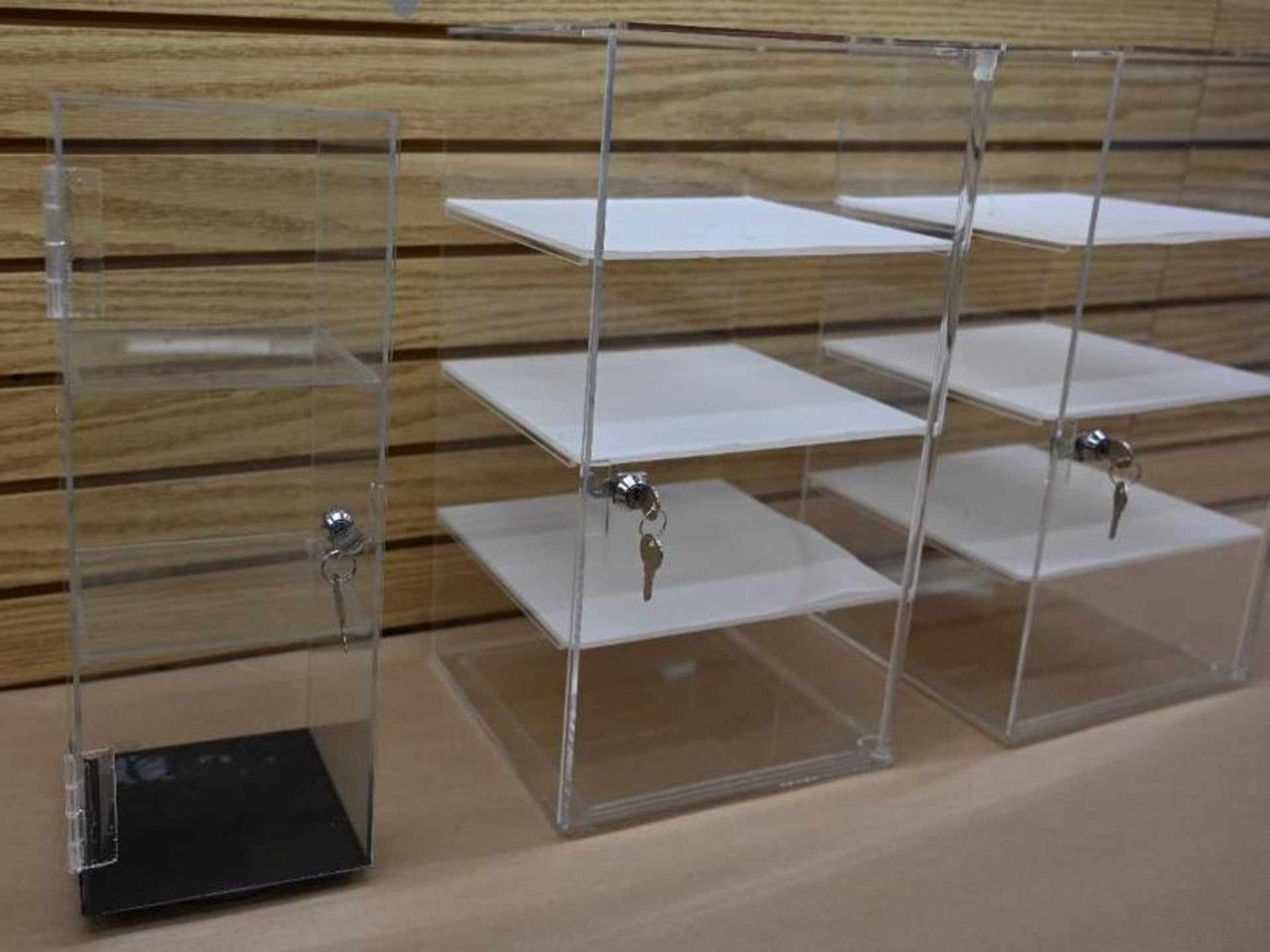 Three Display Cabinets with Keys - Image 3 of 7
