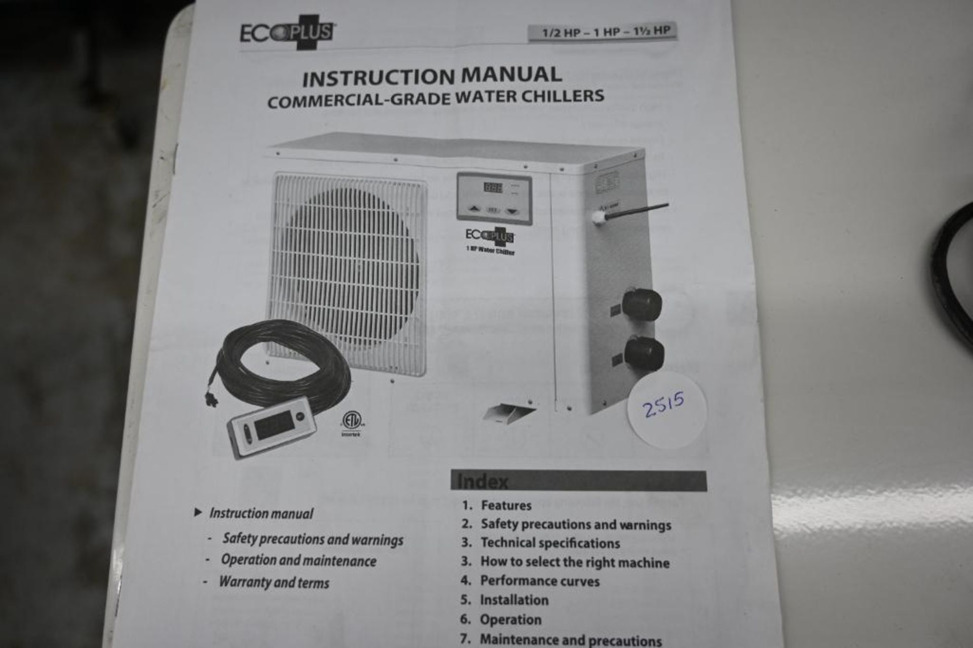 Eco Plus 1.5HP Water Chiller - Image 4 of 7