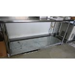 72" x 30.25" x 34.5" Stainless Steel Table with Backsplash