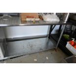 72"x 30"x 34.5" Stainless Steel Table with Backsplash