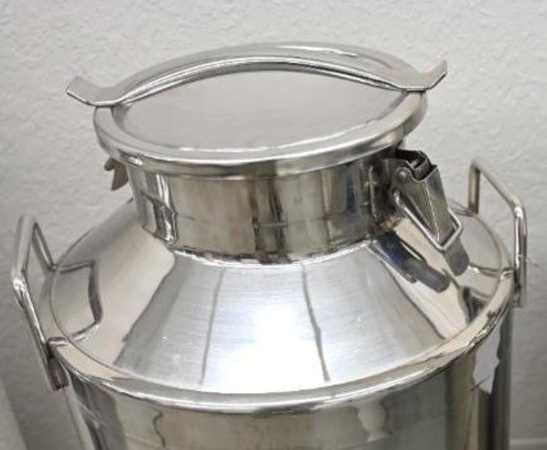 Two 13x13x26" Stainless Steel Milk Cans - Image 5 of 5