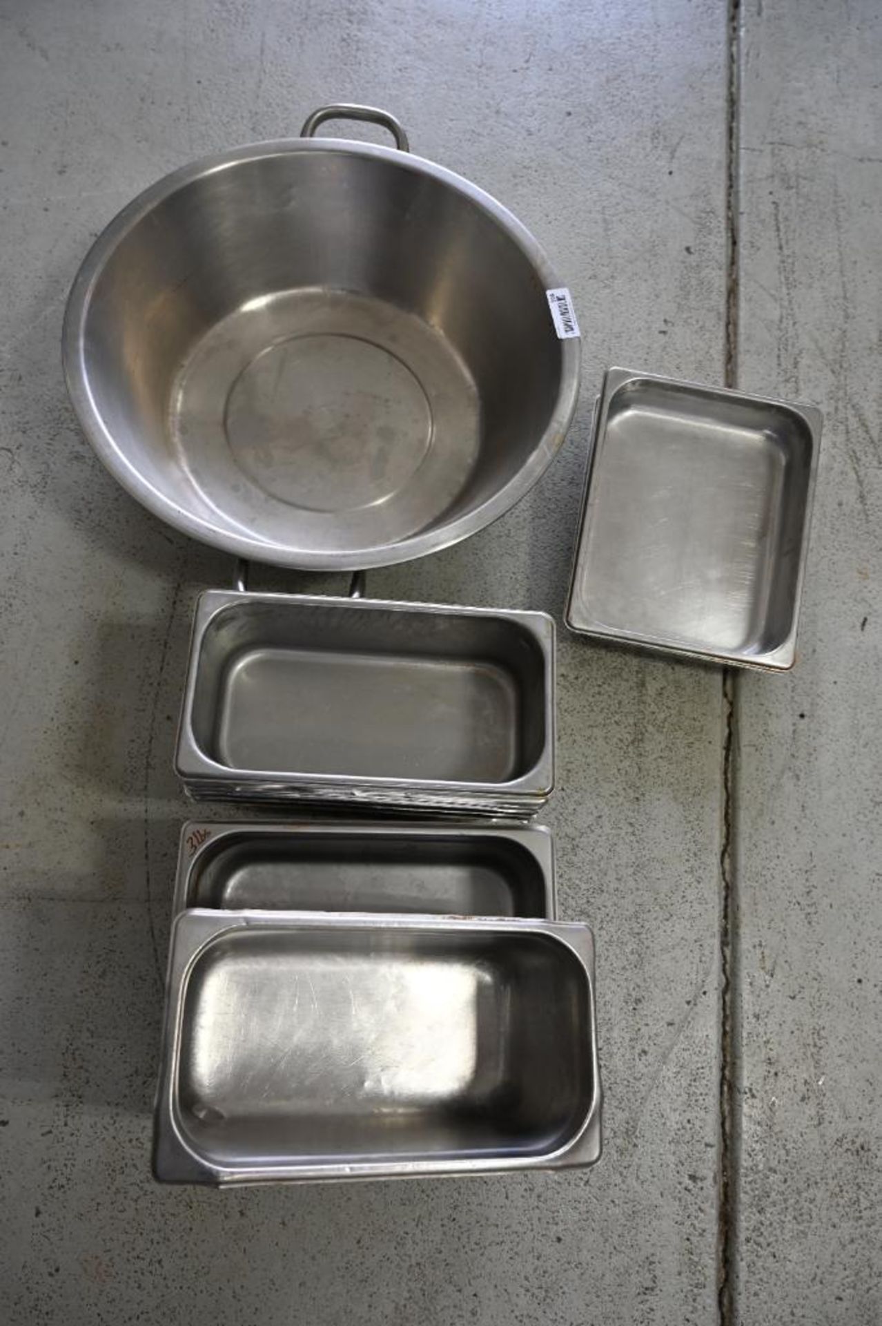 Fourteen Stainless steel containers & a 22x6" Stainless Pan - Image 6 of 7