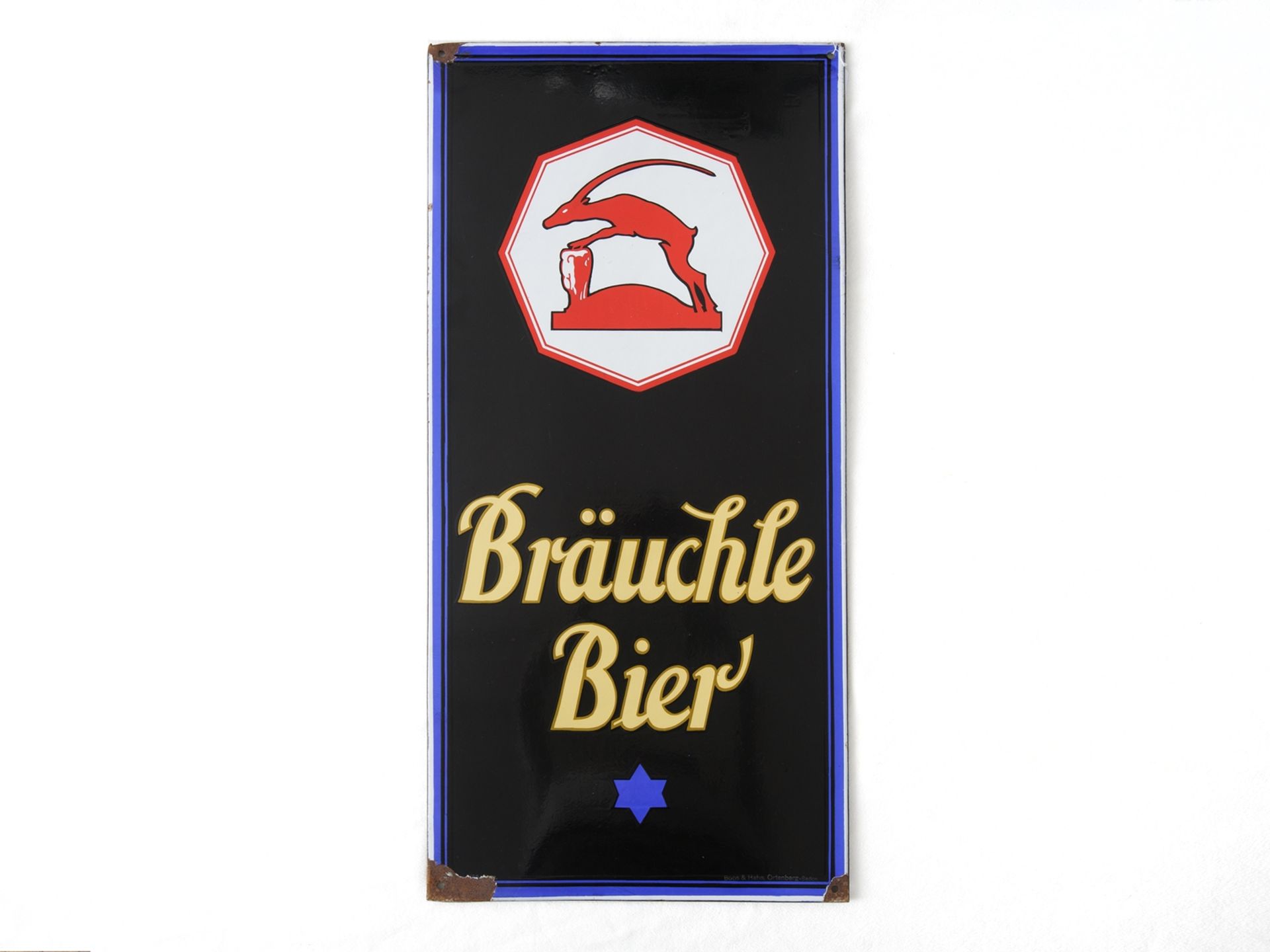 Enamel sign Bräuchle Bier, Metzingen around 1950 - Image 7 of 7