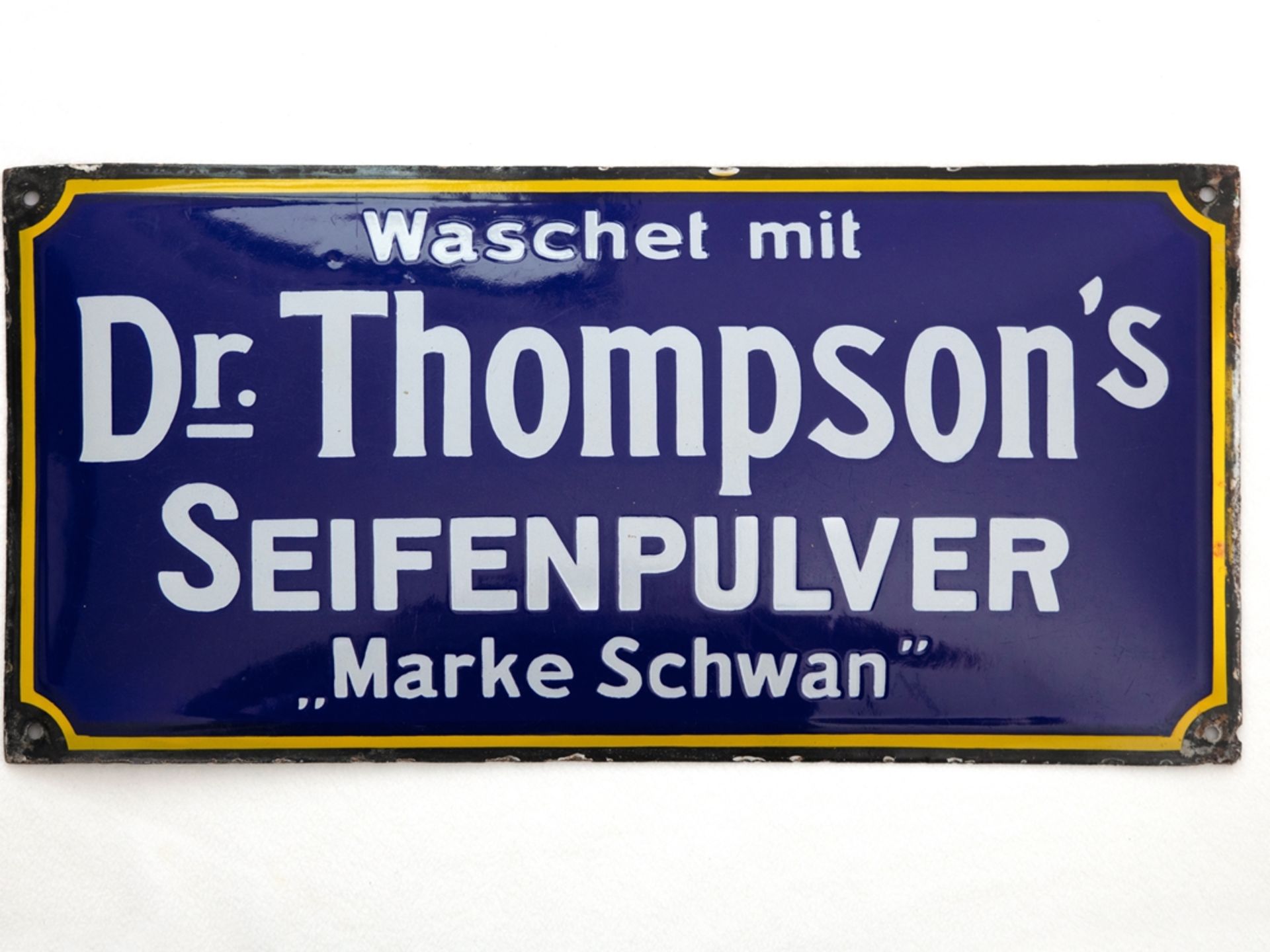 Emailschild Dr. Thompson´s Seifenpulver, Düsseldorf um 1920 - Bild 7 aus 7