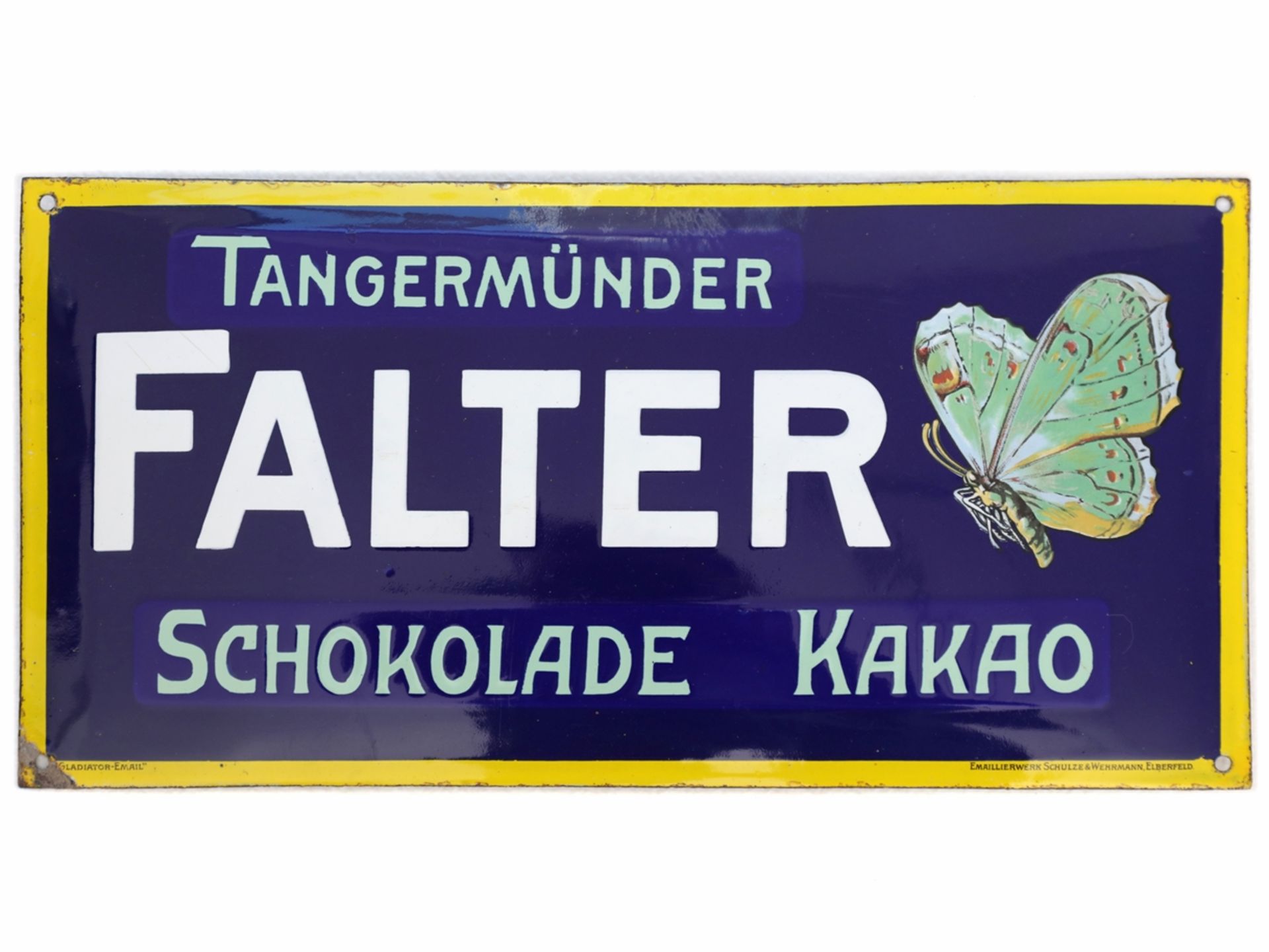 Enamel sign Tangermünder Falter Schokolade, around 1920 - Image 7 of 7