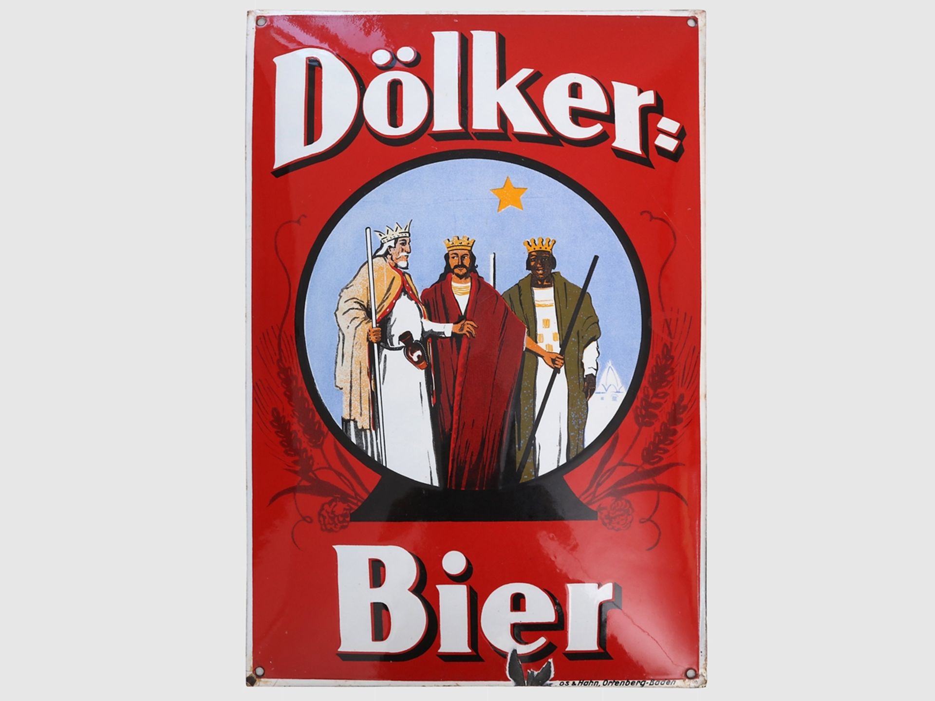 Enamel sign Dölker Biere, Rottenburg am Neckar, around 1920 - Image 7 of 7