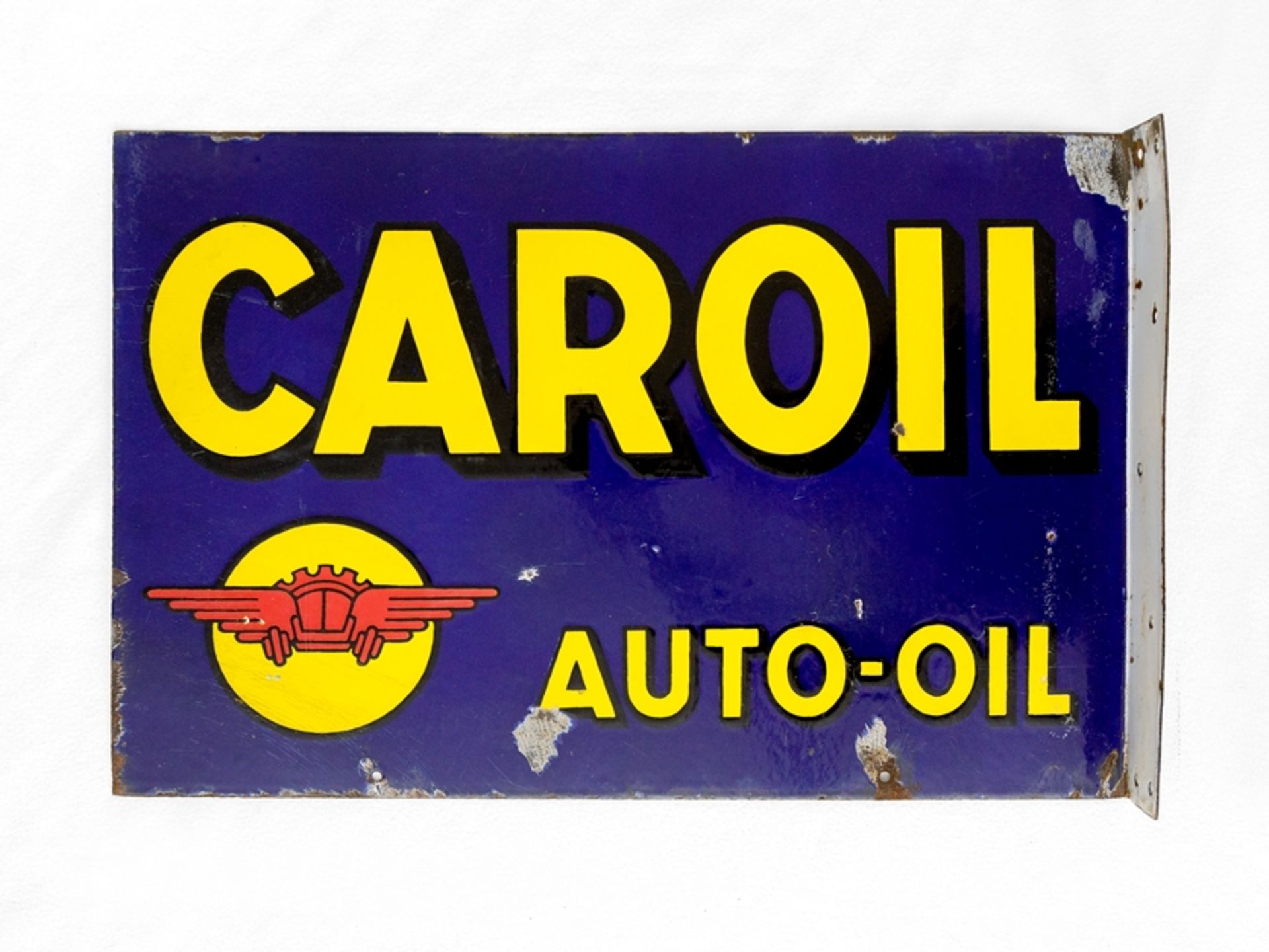 Emailschild Caroil Auto Oil, um 1930 - Bild 7 aus 7