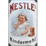 Emailschild Nestle Kindermehl - im Traumzustand! Um 1900