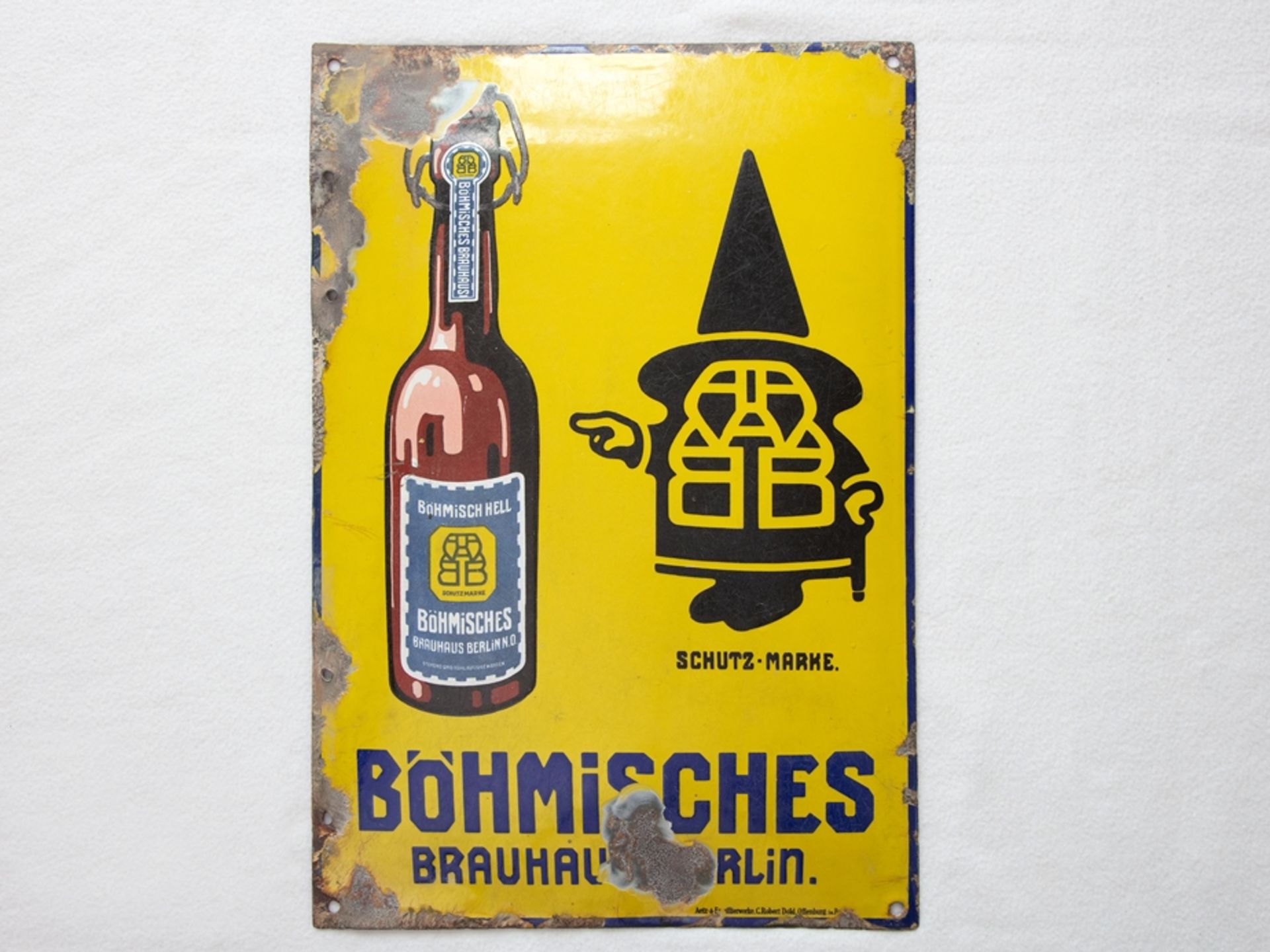 Enamel sign Böhmisches Brauhaus Berlin, around 1920 - Image 7 of 7