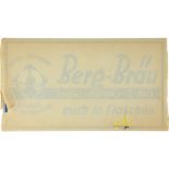 Enameloid sign Bergbräu, Leimen near Heidelberg, around 1960