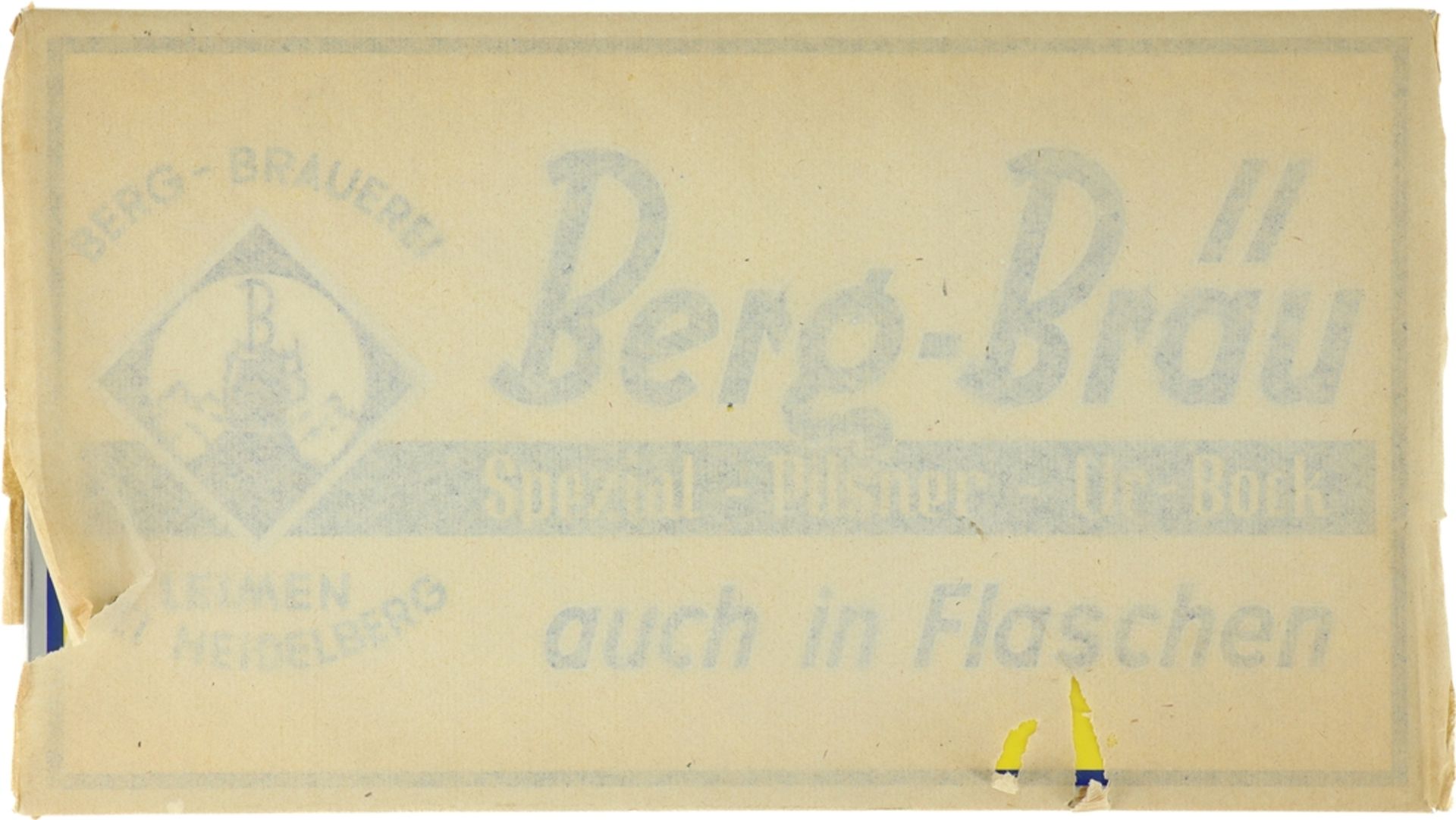 Enameloid sign Bergbräu, Leimen near Heidelberg, around 1960