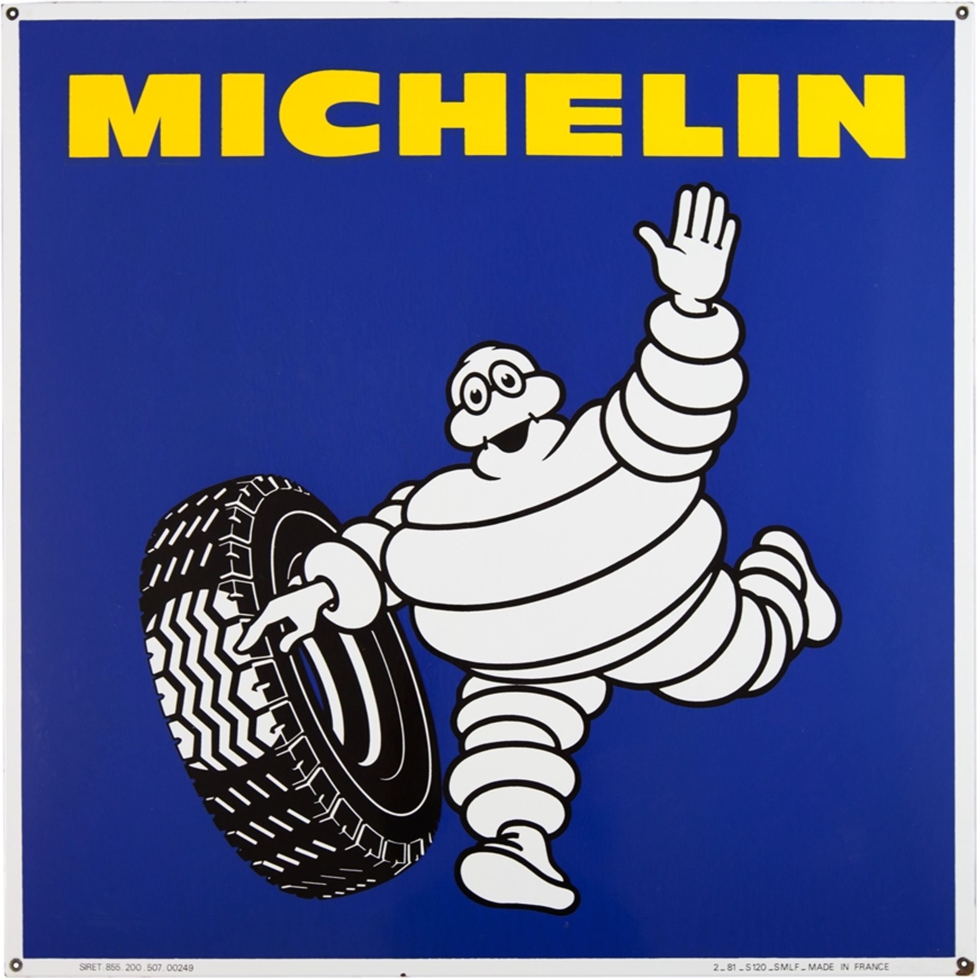 Emailschild Michelin im Großformat, XXL, Frankreich um 1960