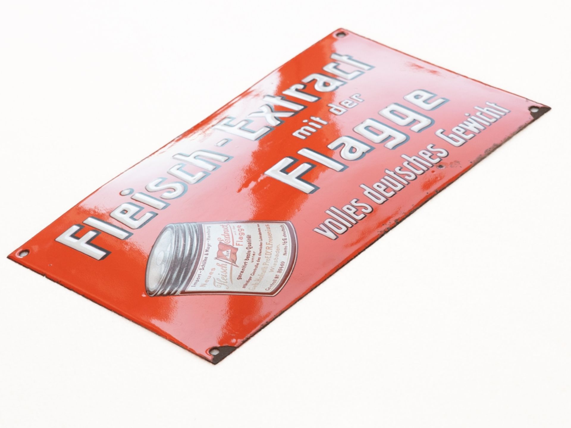 Enamel sign Fleisch Extract mit der Flagge, Hamburg, around 1900 - Image 2 of 7