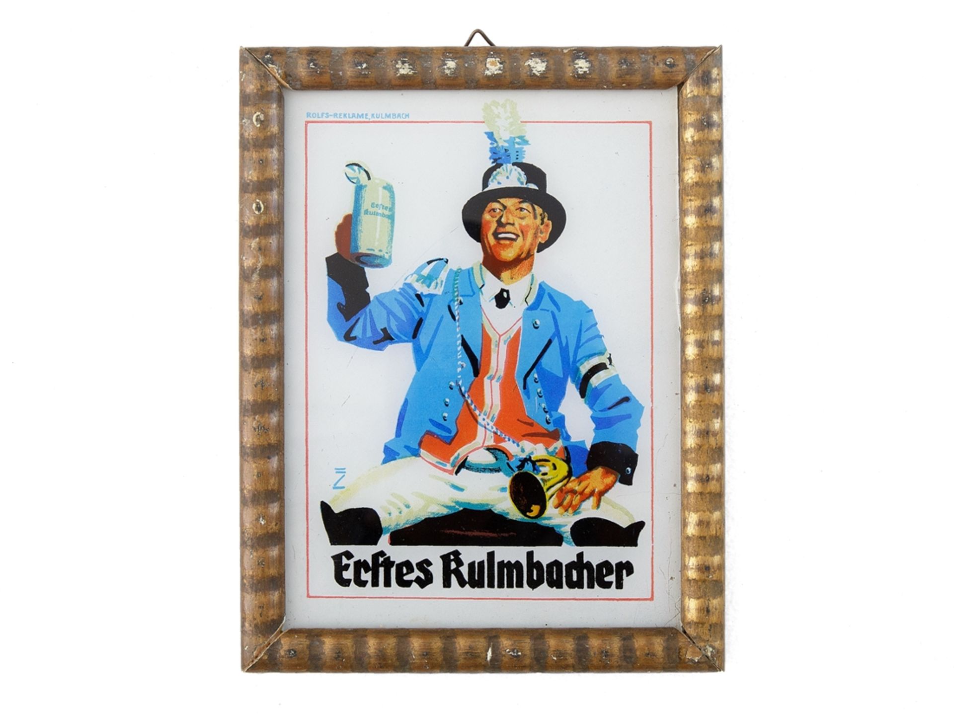 Glasschild Kulmbacher Brauerei, Ludwig Hohlwein, um 1930 - Bild 4 aus 4