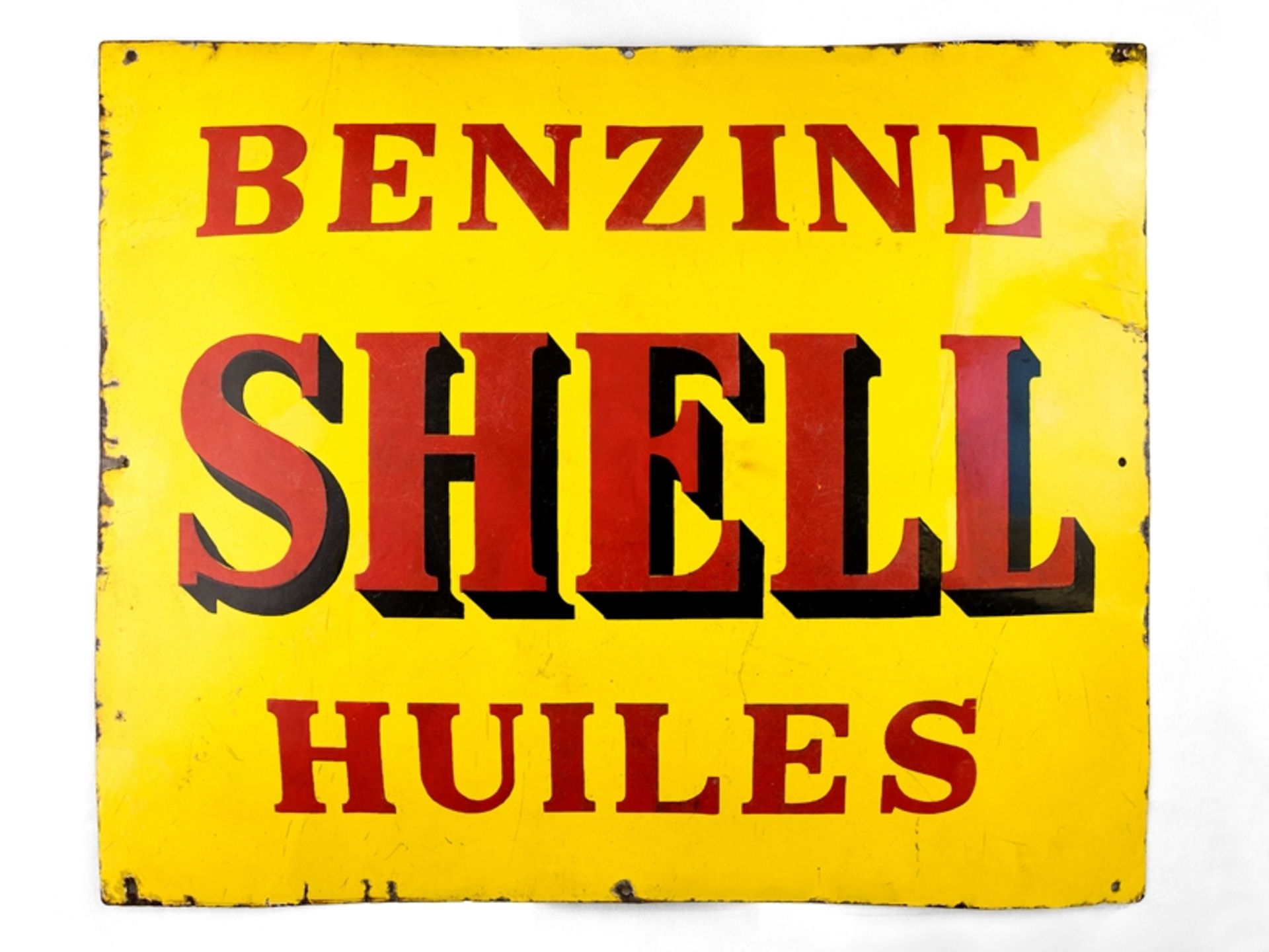 Enamel sign Benzine Shell Huiles, large format, Switzerland, around 1920 - Image 7 of 7