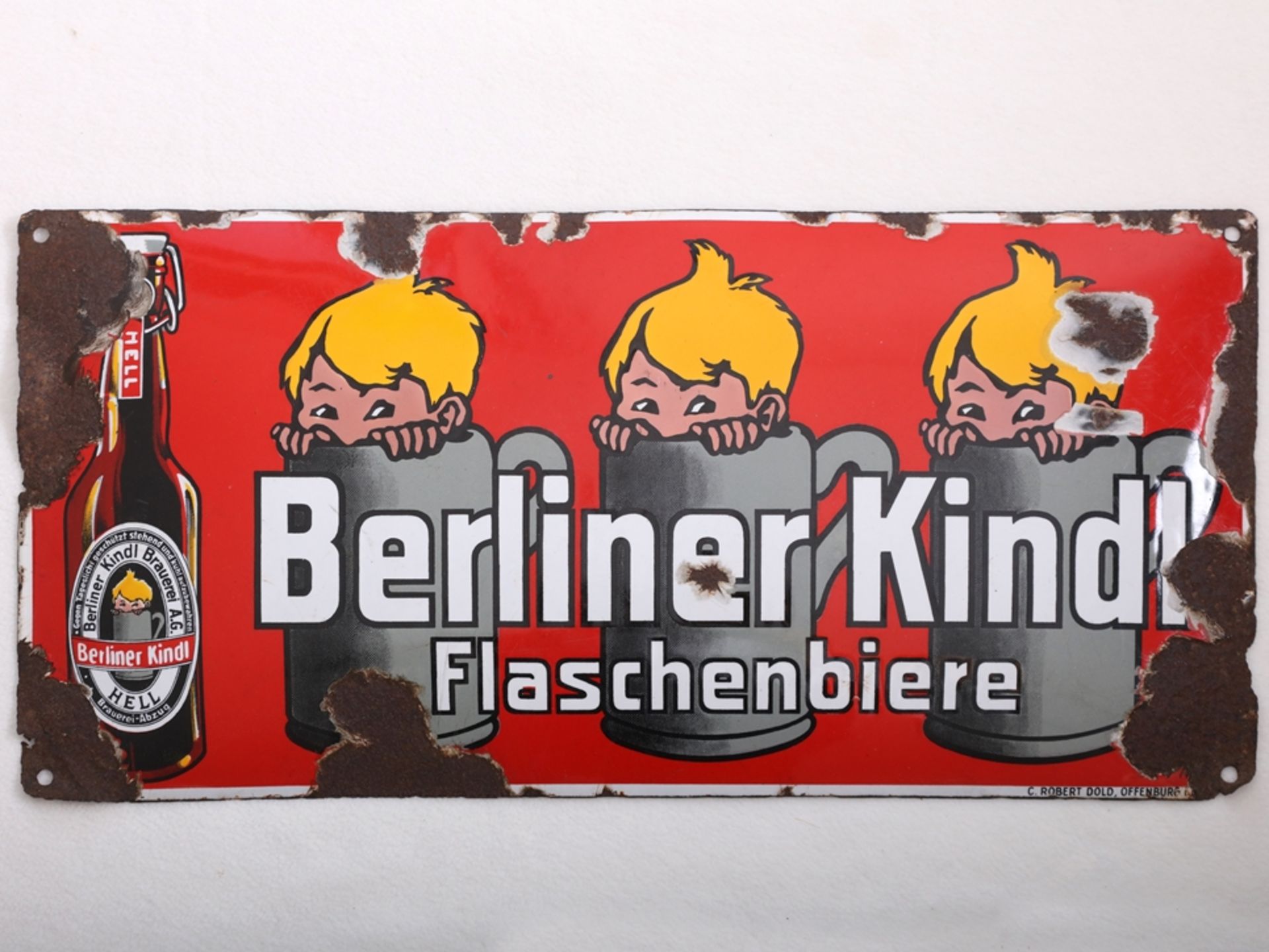 Enamel sign Berliner Kindl, Berlin around 1920 - Image 7 of 7