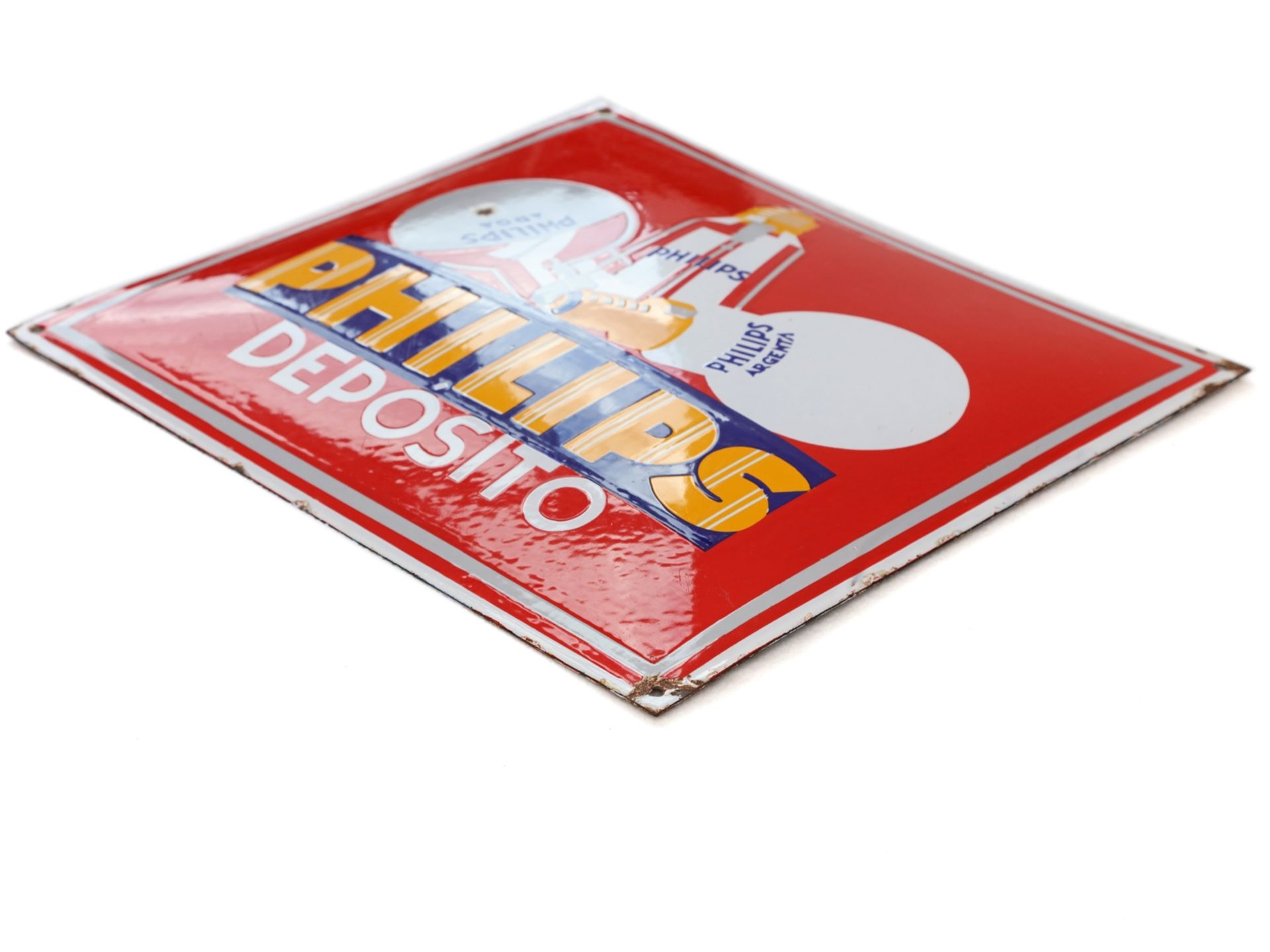 Enamel sign Philips Deposito, Spain, around 1930 - Image 3 of 7