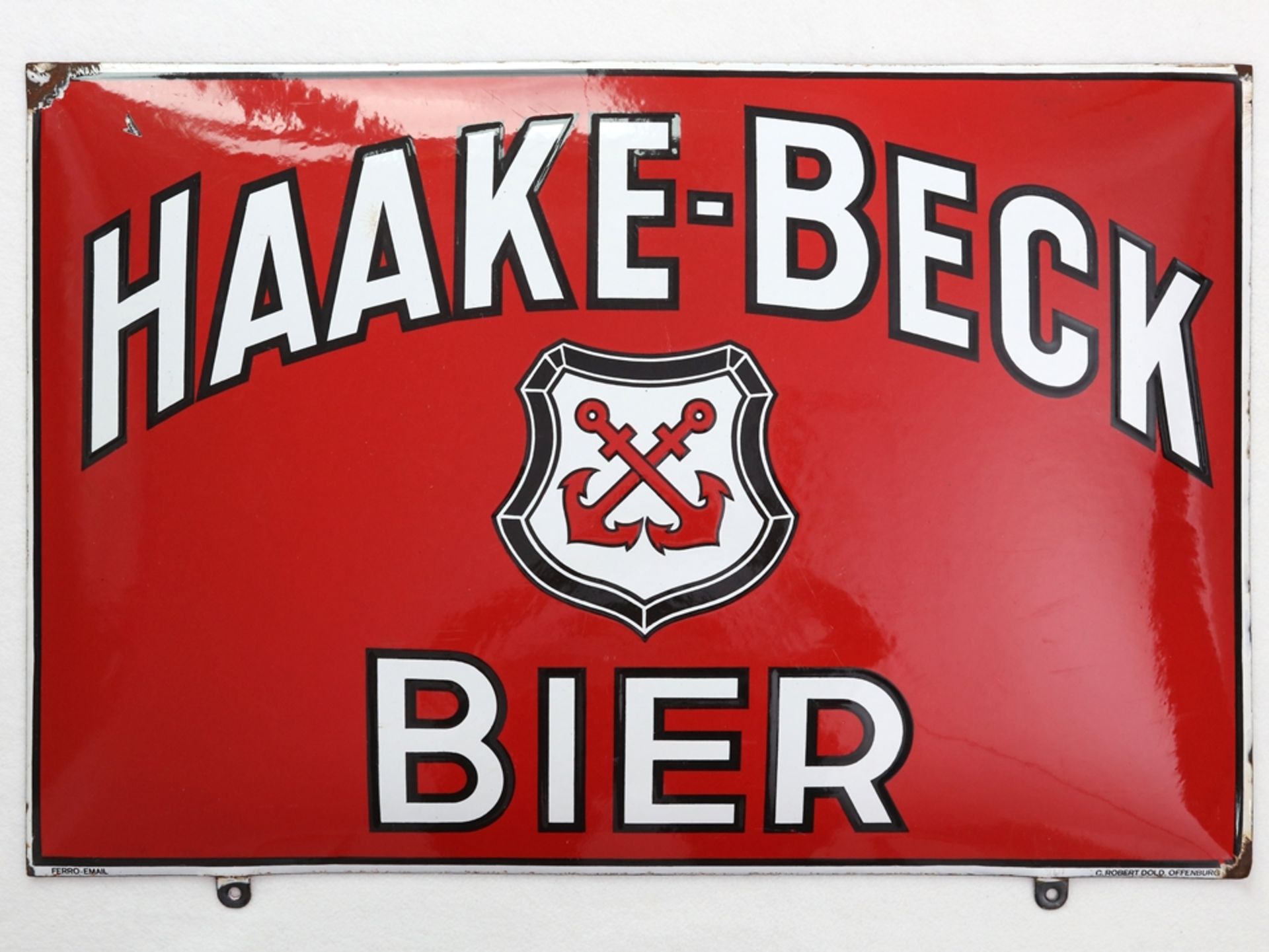 Emailschild Haake-Beck Bier, Bremen, um 1930 - Bild 7 aus 7