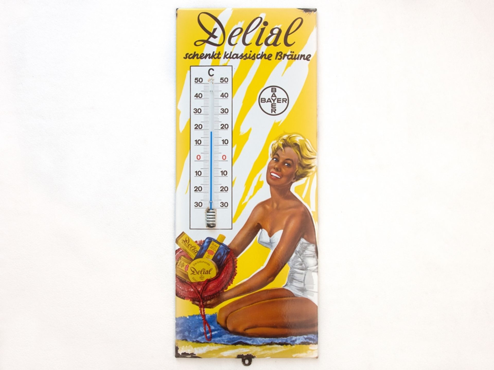 Enamel sign Thermometer Delial, Leverkusen, around 1950 - Image 7 of 7
