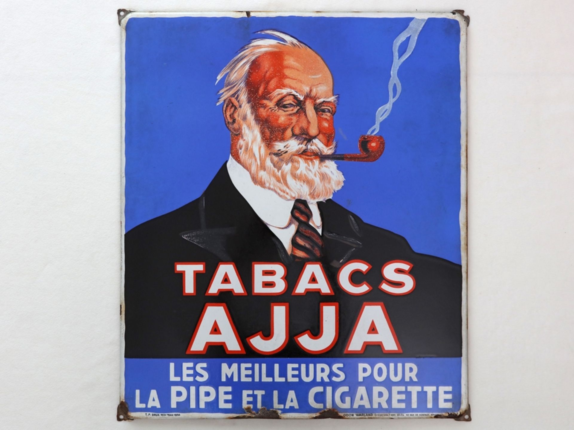 Enamel sign Ajja Tabacs, Belgium, dated 1934, condition 2-3 - Image 7 of 7