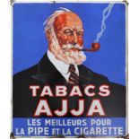 Emailschild Ajja Tabacs, Belgien, datiert 1934