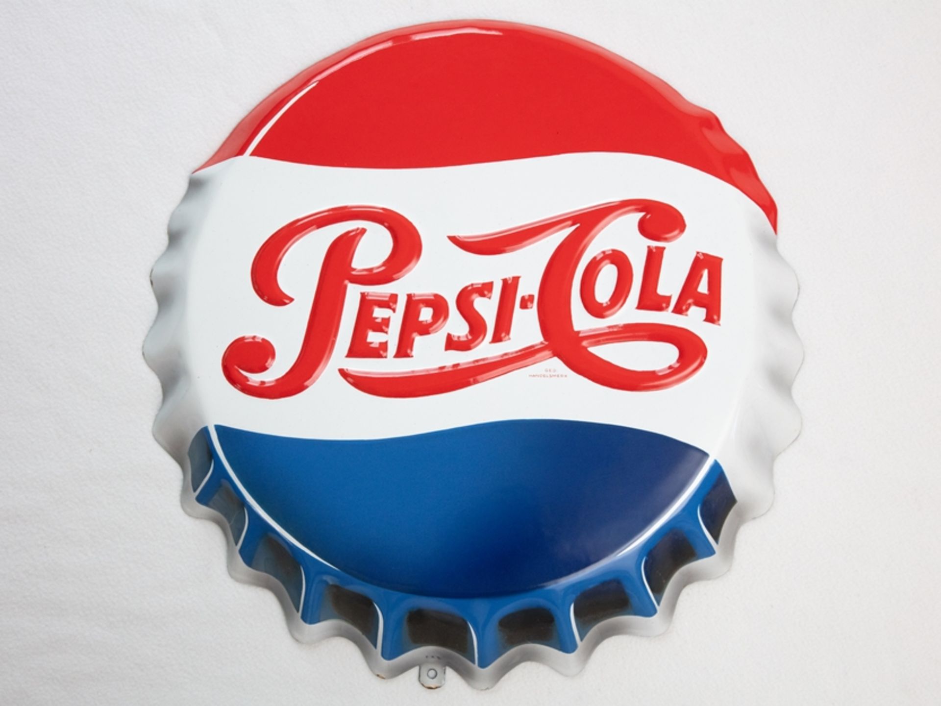 Enamel sign Pepsi Cola lid in dream condition! Netherlands around 1950 - Image 7 of 7