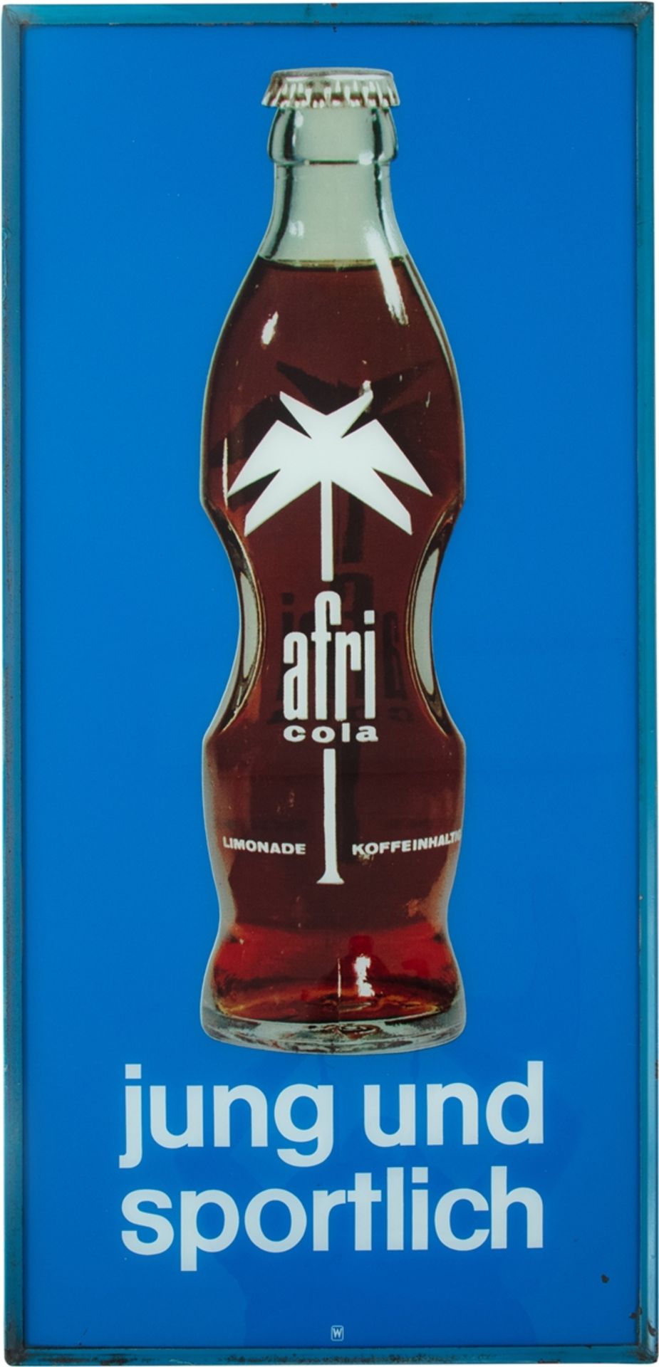 Werbeschild Afri Cola, jung und sportlich, Köln, um 1960