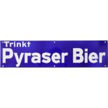 Enamel sign Pyraser Bier, Pyras, Thalmässing around 1930