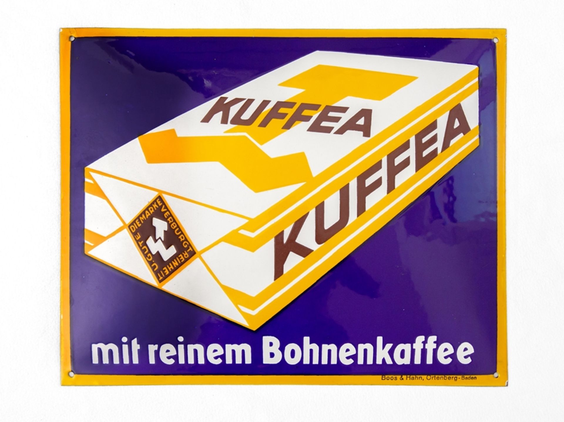 Kuffea Kaffee enamel sign - in dream condition! Around 1920 - Image 7 of 7