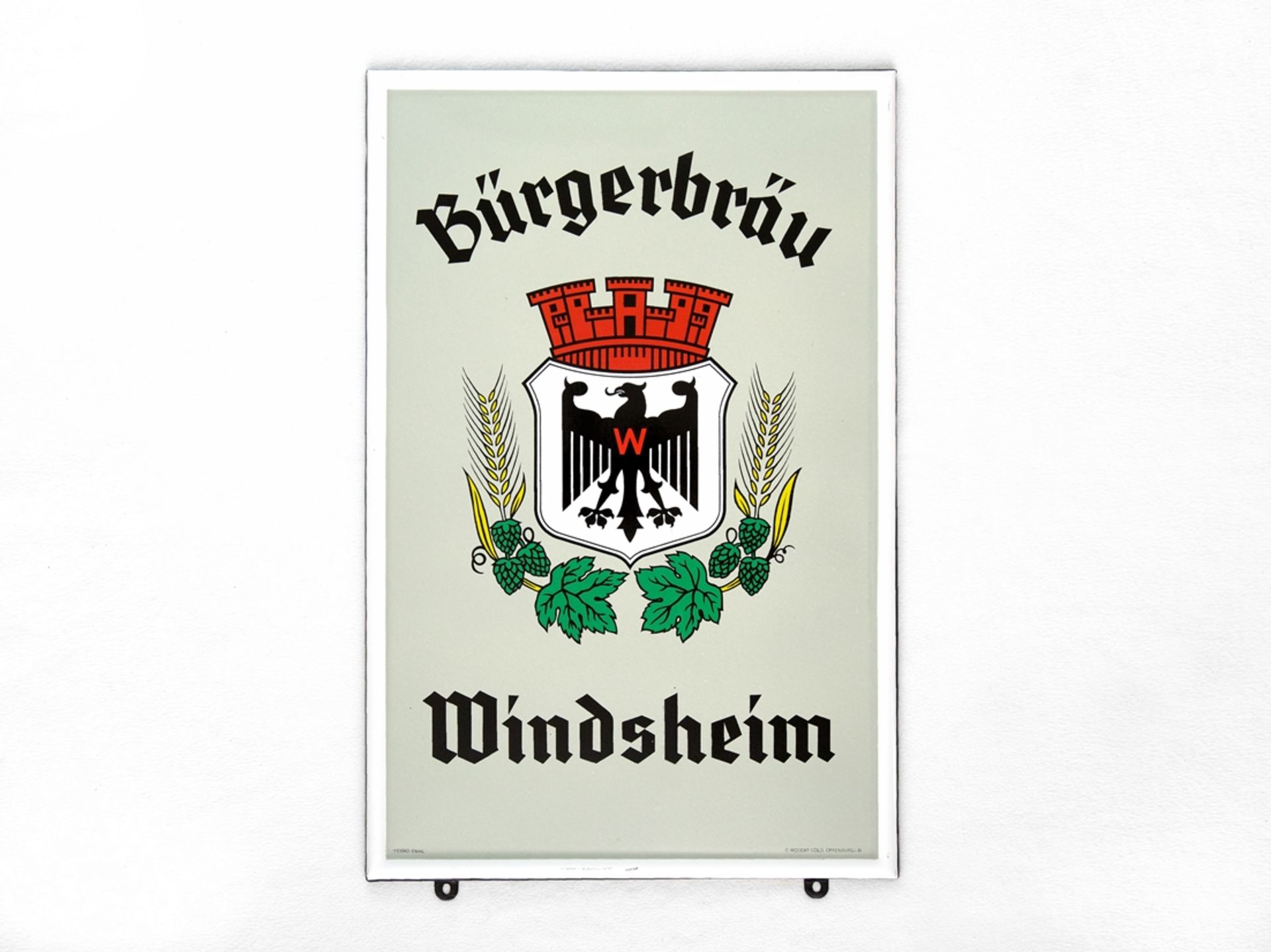 Enamel sign Bürgerbräu Windsheim in dream condition! Bad Windsheim, around 1950 - Image 7 of 7