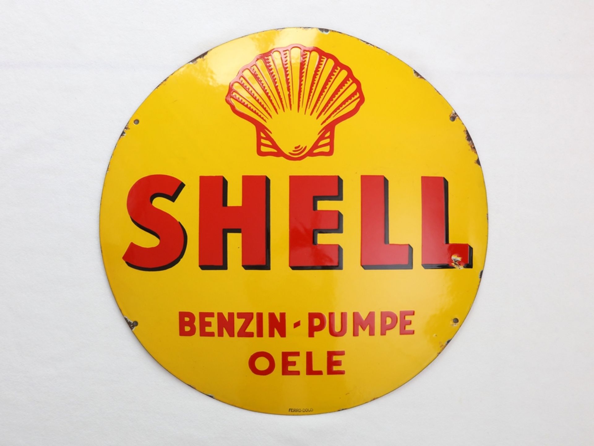 Enamel sign Shell, gasoline, pump, oils, Hamburg, around 1930 - Image 7 of 7