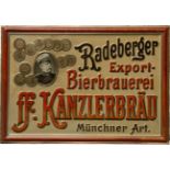 Tin sign Radeberger Kanzlerbräu, Radeberg, around 1900