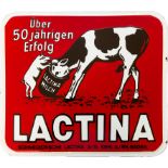 Emailschild Lactina Schweiz und Kehl am Rhein/Baden, um 1950