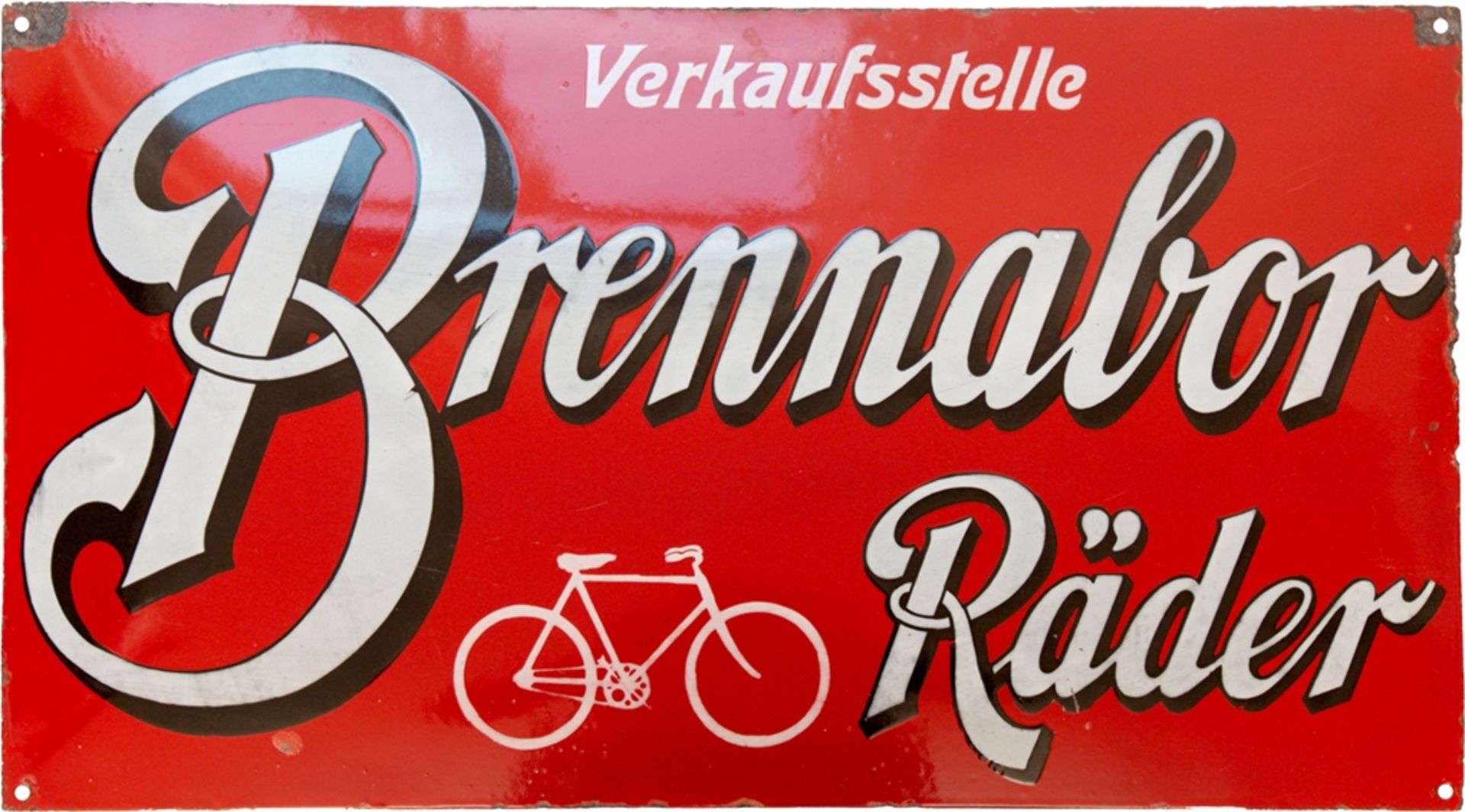 Enamel sign Brennabor bicycles, Brandenburg an der Havel, around 1920