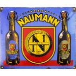 Emailschild Brauerei Naumann, Leipzig, um 1930