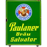 Emailschild Paulaner Bräu Salvator, München, um 1950