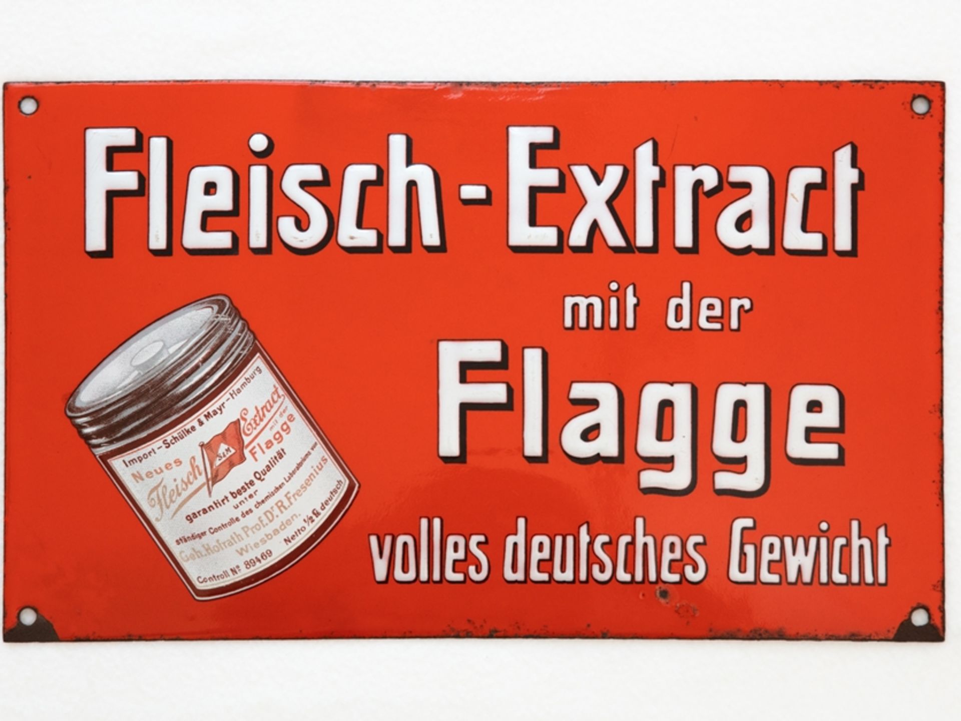 Enamel sign Fleisch Extract mit der Flagge, Hamburg, around 1900 - Image 7 of 7
