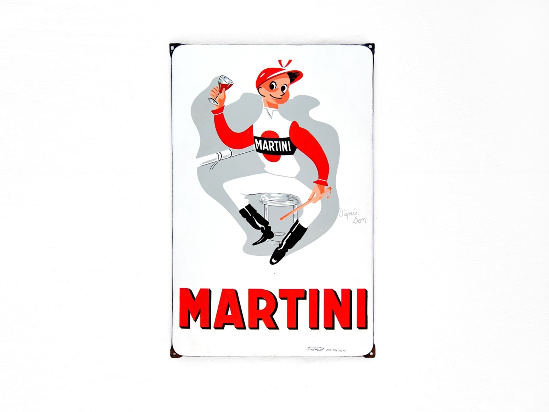 Enamel sign Martini Jockey, Belgium, dated 1952 - Image 7 of 7