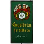 Glass sign Engelbräu Heidelberg, around 1950