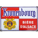 Emailschild Kronenbourg, BIÈRE D'ALSACE, Frankreich um 1950