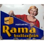 Enamel sign Rama Margarine, Hamburg around 1920