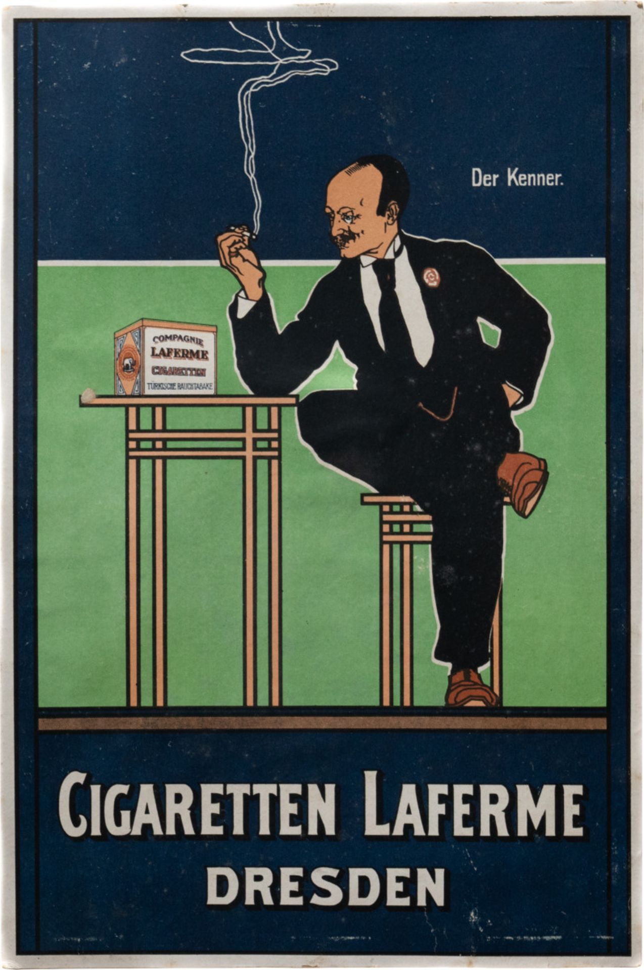 Kleinplakat Laferme Cigaretten, Dresden, um 1910
