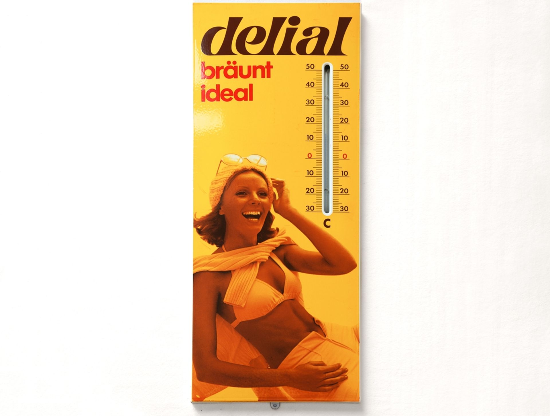 Enamel sign Delial tan ideal. In dream condition! Leverkusen, around 1970 - Image 7 of 7