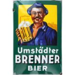 Enamel sign Umstädter Brenner Bier, Groß Umstadt around 1920