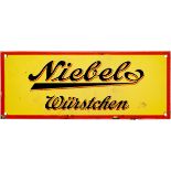 Niebel sausage enamel sign, around 1920