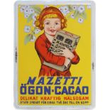 Enamel sign Mazetti Ögon-Cacao, Sweden, around 1920